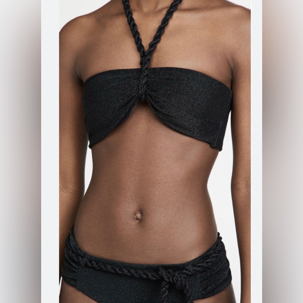 DEVON WINDSOR Midnight Green  Shimmer Fleur Bikini Top Felicity Bottom XL